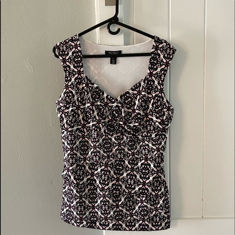Whbm Top In Xl. Sleeveless Geometric Pattern - image 1